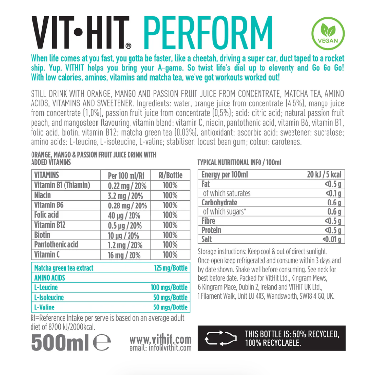 VIT HIT Perform, 12 x 500ml