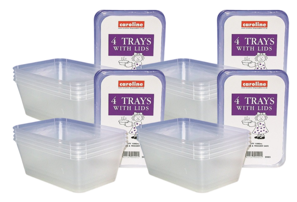 Caroline Plastic Tubs With Lids X4 1000Ml