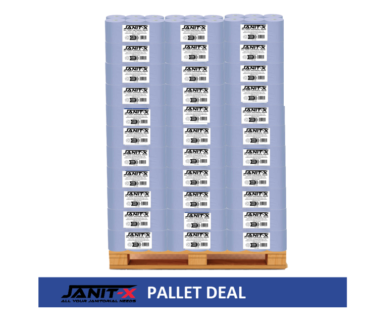 Janit-X Eco 100% Recycled Centrefeed Rolls Blue 6 x 400s