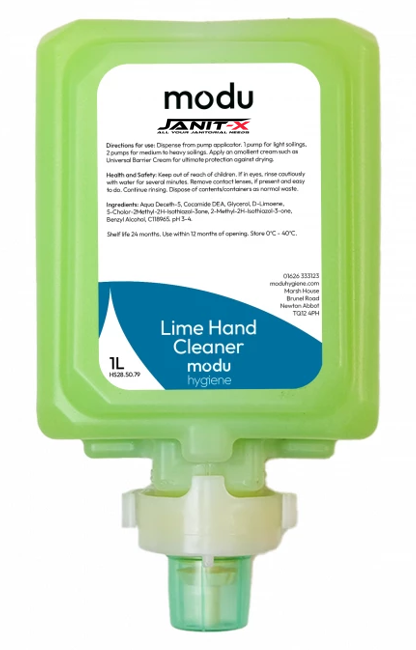 Janit-X MODU 1L Heavy Duty Lime Hand Cleaner Cartridges- Green
