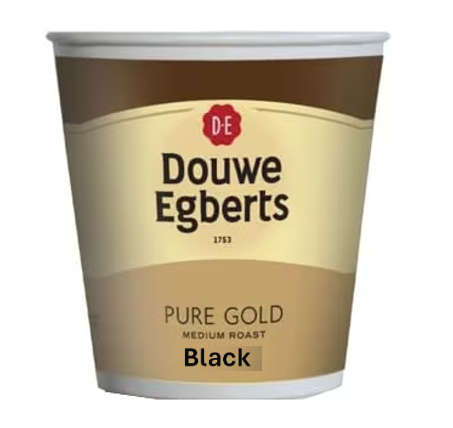 Douwe Egbert Pure Gold Black 25s x 76mm Vending Cups.