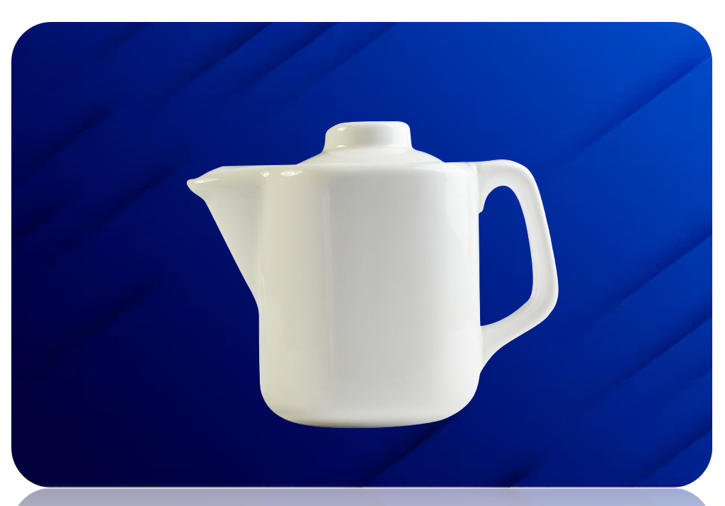 Porcelain White Teapot 500ml/17.5oz {3-4 Cup}Fancy Modern Design