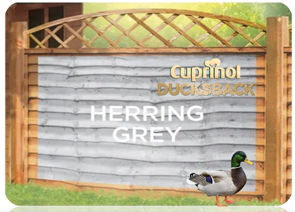 Cuprinol Ducksback Fence & Decking Stain | Herring Grey | Non Slip | Water Repellent | 5 Litre