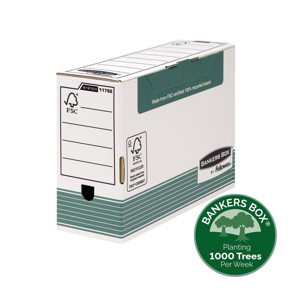 Fellowes Bankers Box Transfer File 120mm FC Green (Pack of 10) 1179201