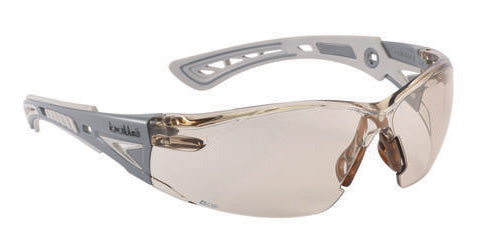Bolle Safety Rush+ Go Green Platinum Glasses Copper Brown Pack 20's