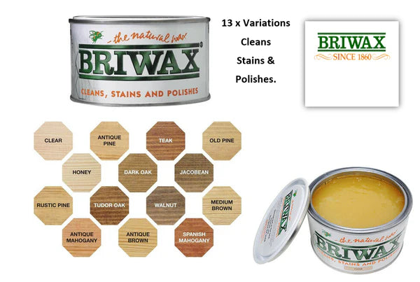 Briwax Original Wax Furniture Polish Cleaner Restorer 400ml {Spanish Mahogany}