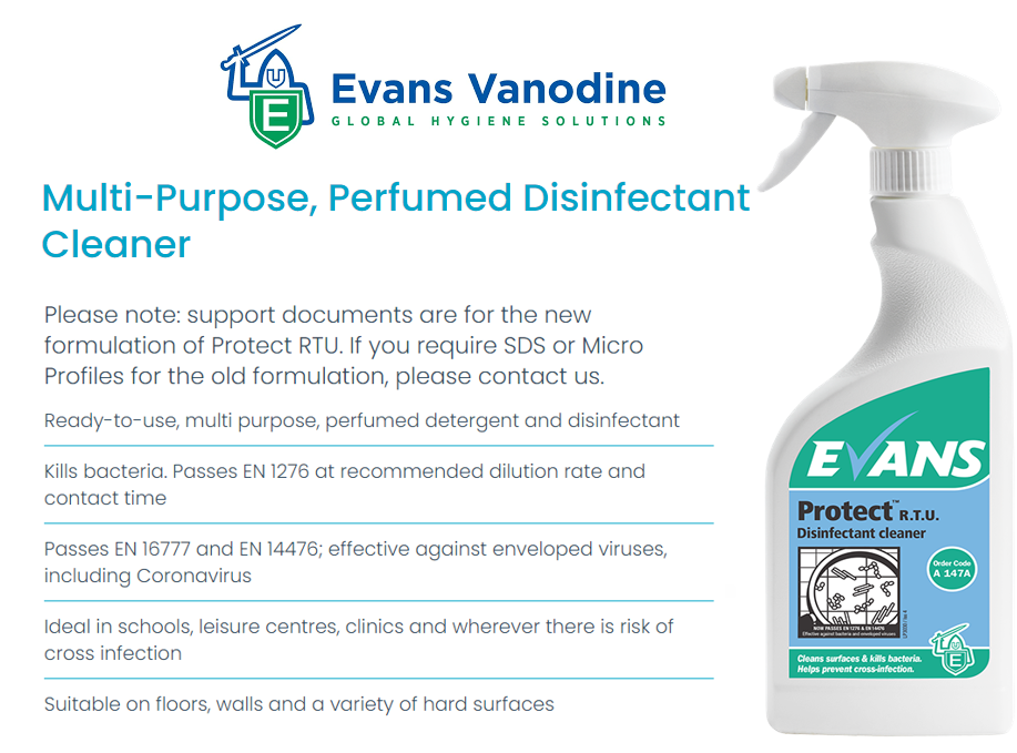 Evans Vanodine Protect Ready-to-Use Disinfectant 750ml