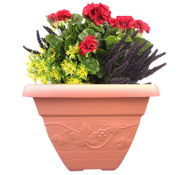 Wham Vineyard Terracotta Square Planter 37cm Squared H236