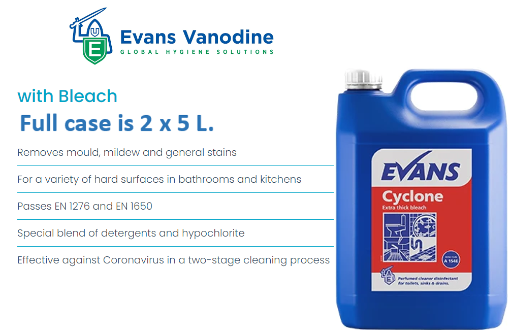 Evans Vanodine Cyclone Extra Thick Bleach 5 Litre