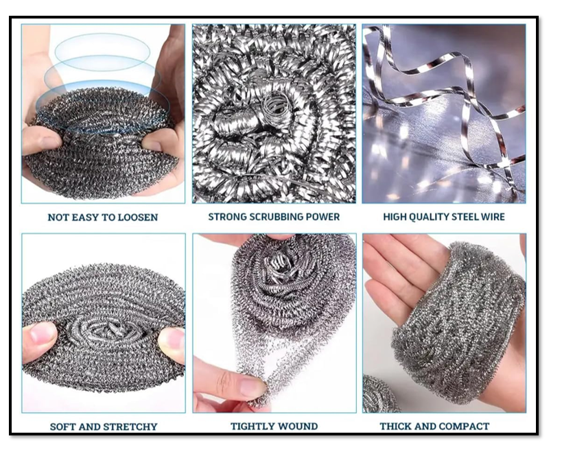 Stainless Steel Scourers | 6 Pack | Retail Packed 