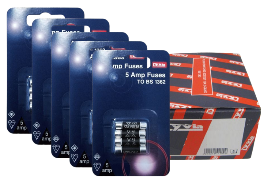 Lyvia Electrics 5 Amp Fuses to BS1362 Standard Pack Of 4
