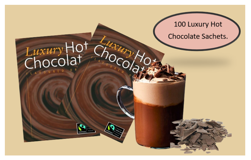 Fairtrade Luxury large 25g Hot Chocolate Sachets 100's