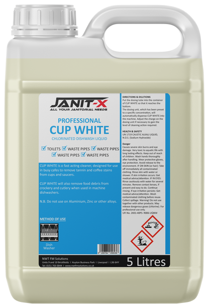 Janit-X Professional Cup White Dishwasher Liquid 5 Litre