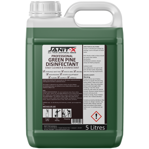 Janit-X Professional Green Pine Disinfectant & Deodoriser Concentrate 5 Litre