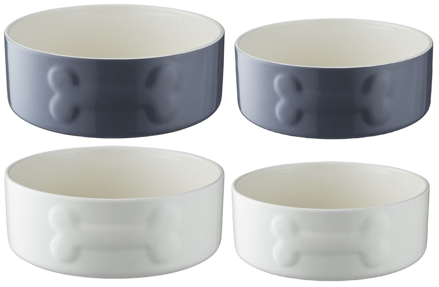 Mason Cash Quality Heavy Duty Stoneware Pet Bowls in Grey {15cm}