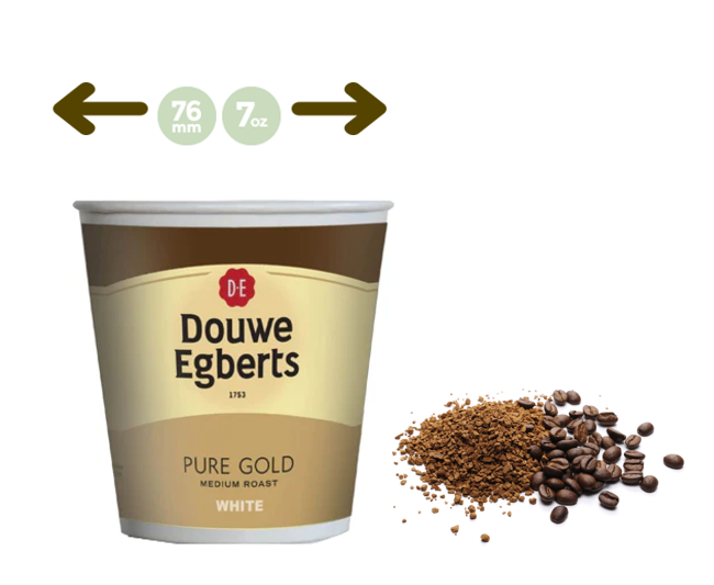Douwe Egbert Pure Gold Black 25s x 76mm Vending Cups.