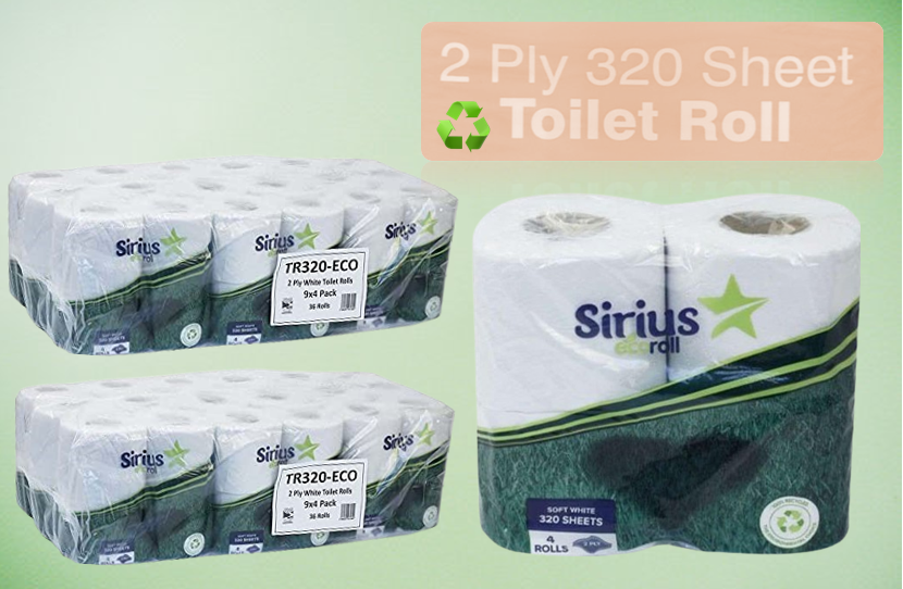 Eco Toilet Roll 2 Ply 320 Sheets 4's