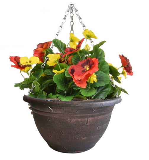 Fixtures Copper Effect Large Garden Hanging Basket 37cm x 20cm