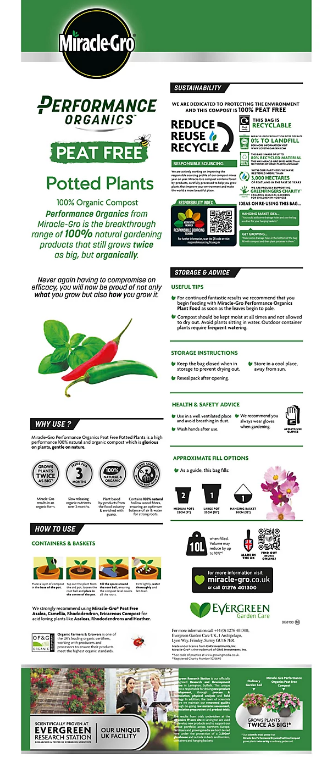 Miracle-Gro® Performance Organic Peat Free - 10L