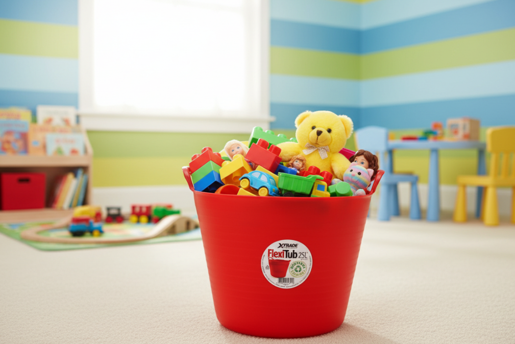 X-Trade 100% Recyclable Flexi-Tub | Colour: Red | Size: 25 Litre