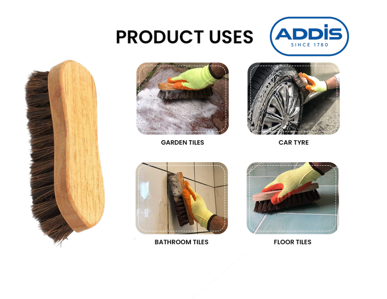 Addis 513870 190mm Scrubbing Brush, Varnished