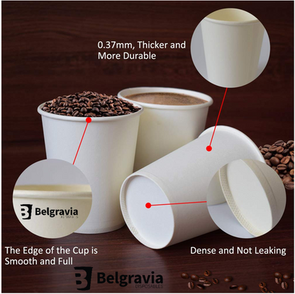 Belgravia 8oz Single Walled White Paper Cups 50's