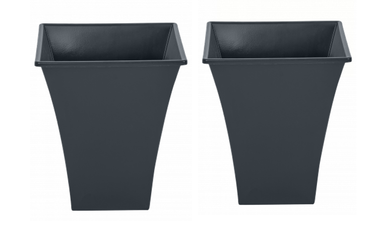 Wham Black Square Metallica Planter 28cm H308