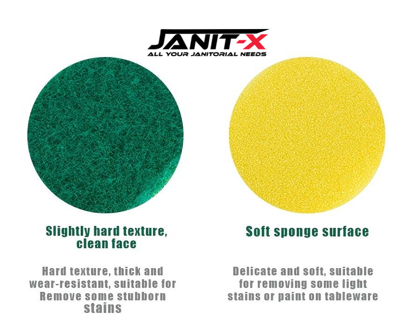 Janit-X Abrasive Sponge Back Large Green Scourer Pack 10's