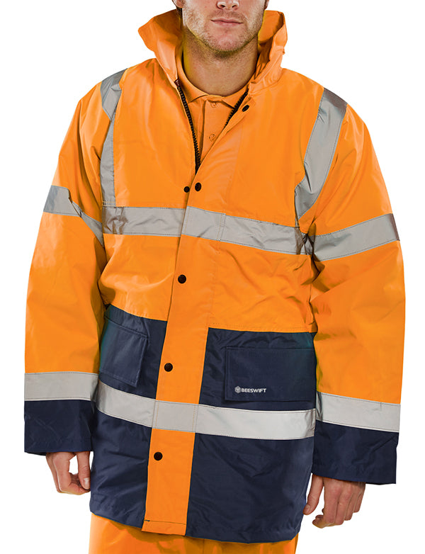 Beeswift Hi-Vis Fleece Lined Traffic Jacket - {ALL COLOURS / SIZES}