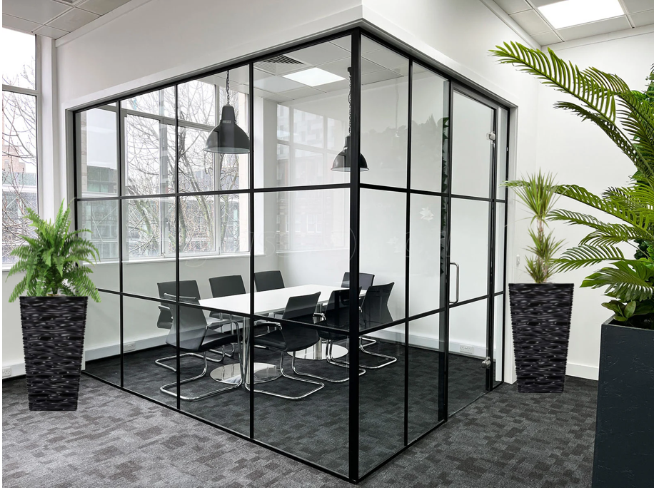 Fixtures Glaze Wave High Gloss LARGE Planter {Black} Indoor or Outdoor