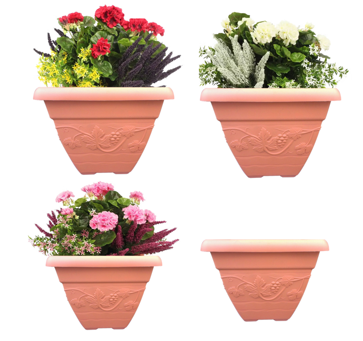 Wham Vineyard Terracotta Square Planter 37cm Squared H236