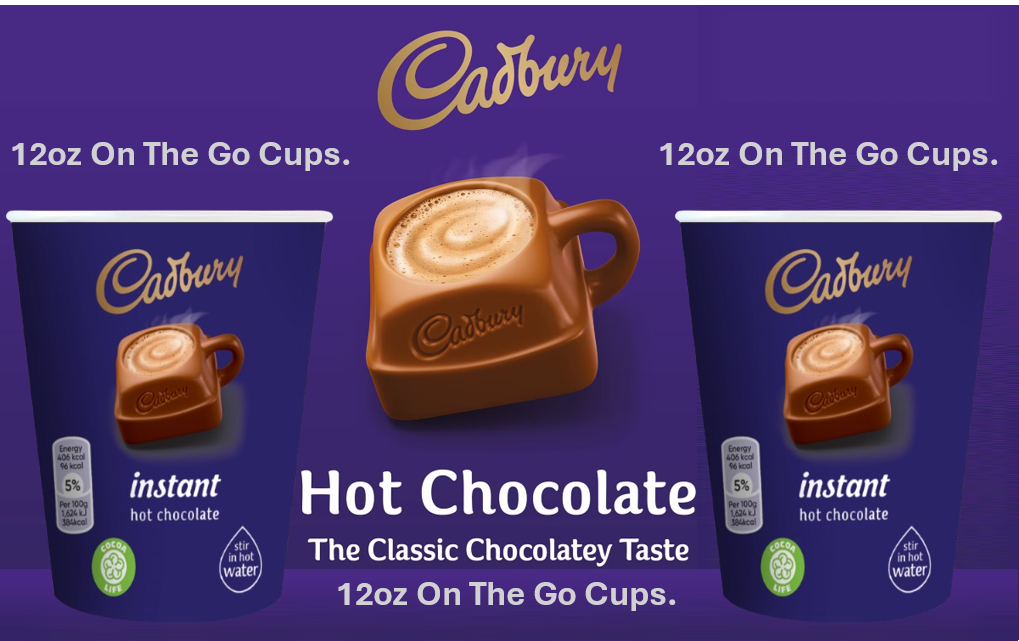 Cadbury Hot Chocolate 12oz On The Go (10 Cups)