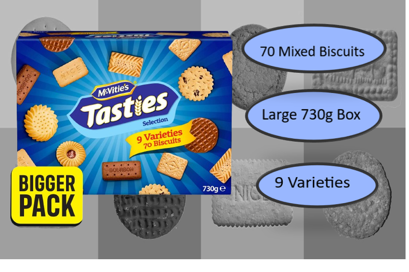 McVitie's Tasties Biscuits Assortment Selection Box 730g