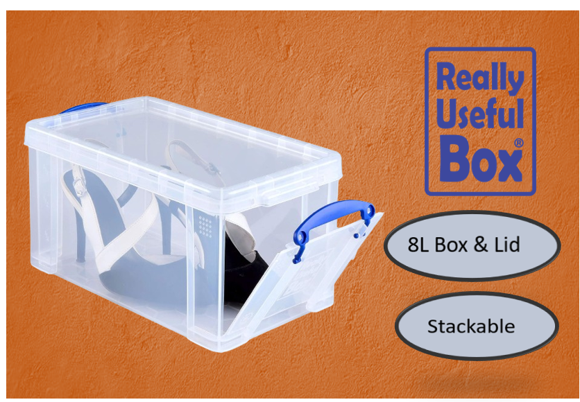 Really Useful Clear Plastic Storage Box 8 Litre
