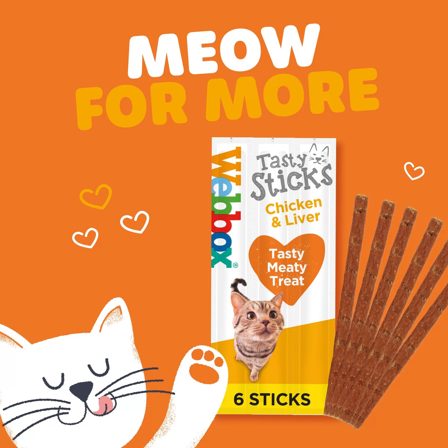 Webbox Cats Tasty Sticks Chicken & Liver 6 Pack