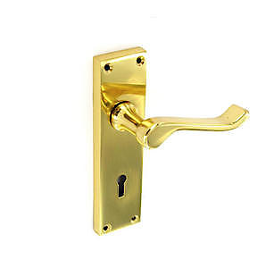 Prem Scrl Lock Hndls Brass S2840