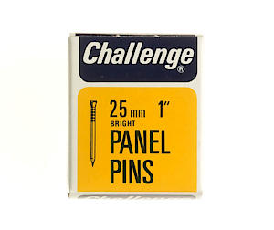 Challenge Bright Steel Panel Pins 25Mm 50G - 10608, Silver