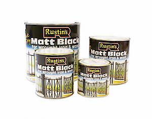 Rustins Matt Black Paint 1L