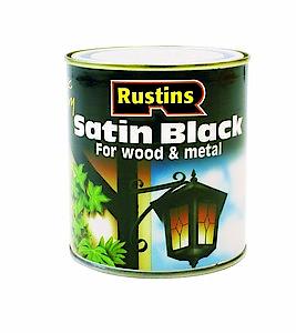 Rustins Quick Drying Satin Black Paint 1L