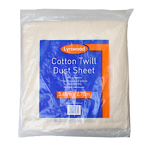 Cotton Decorating Dust Sheet, Re-Usable, 3.6M X 2.7M