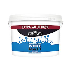Crown Matt Emulsion Pure Brilliant White Wall & Ceiling Paint 7.5L