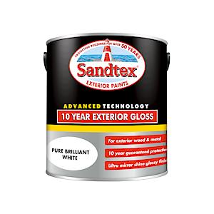 Sandtex 10 Year Exterior Gloss 2.5 Litre Brilliant White
