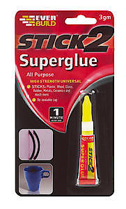 Everbuild Stick 2 All Purpose Superglue Clear €“ 3G
