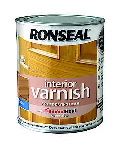 Ronseal 250Ml Quick Dry Gloss Interior Varnish - Walnut 250Ml