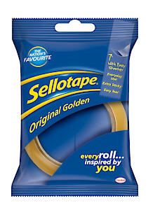 Sellotape Original Golden, Multi-Purpose Clear Tape 24Mm X 50M