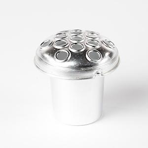 GRAVE VASE CONTAINER SILVER 10CM