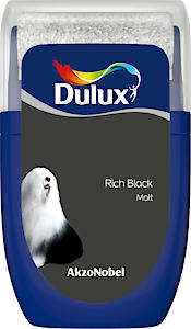 Dulux Walls & Ceilings Tester Paint, Rich Black, 30 Ml