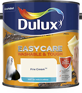 Dulux Easycare Matt Emulsion Paint For Walls And Ceilings - Fine Cream 2.5L