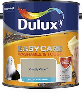 Dulux Easycare Matt Emulsion Paint For Walls And Ceilings - Overtly Olive 2.5L