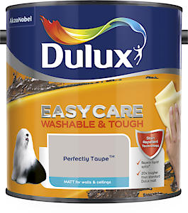 Dulux Easycare Matt Emulsion Paint For Walls And Ceilings Perfectly Taupe 2.5L